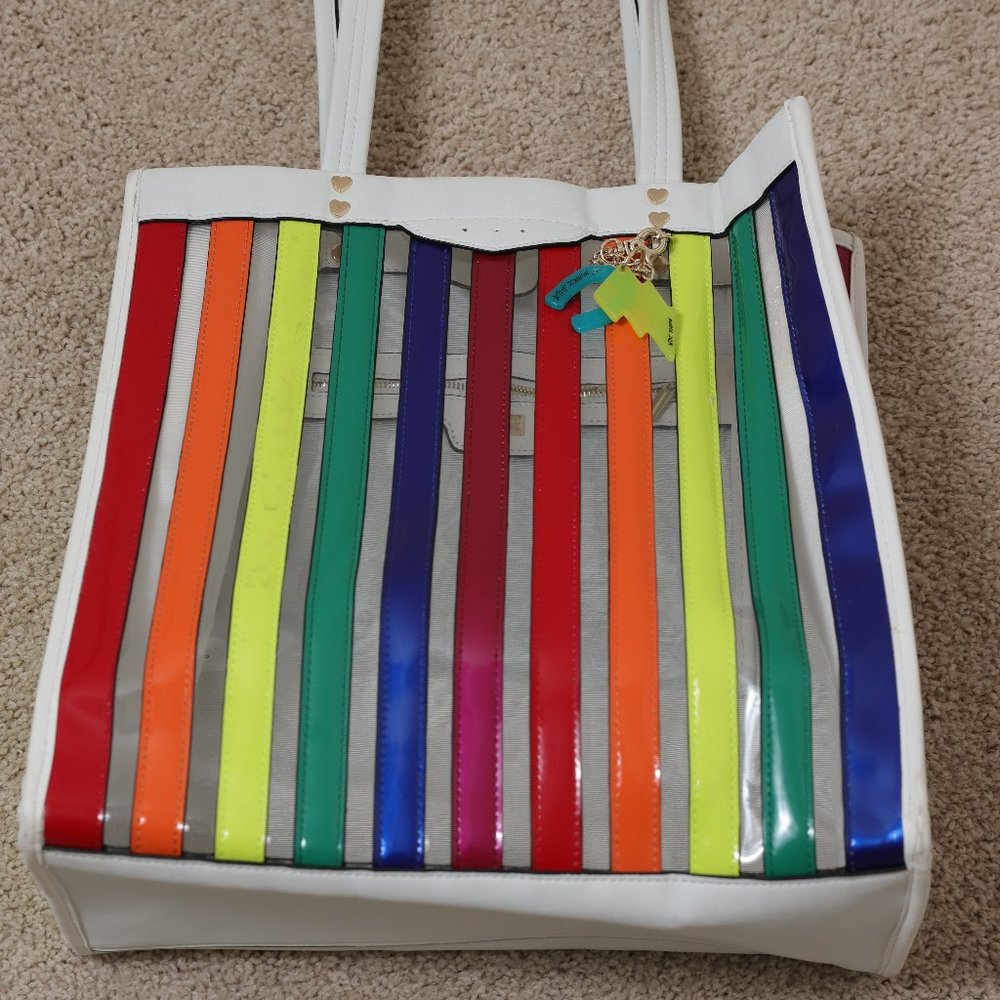 Betsey Johnson Rainbow Stripped Tote